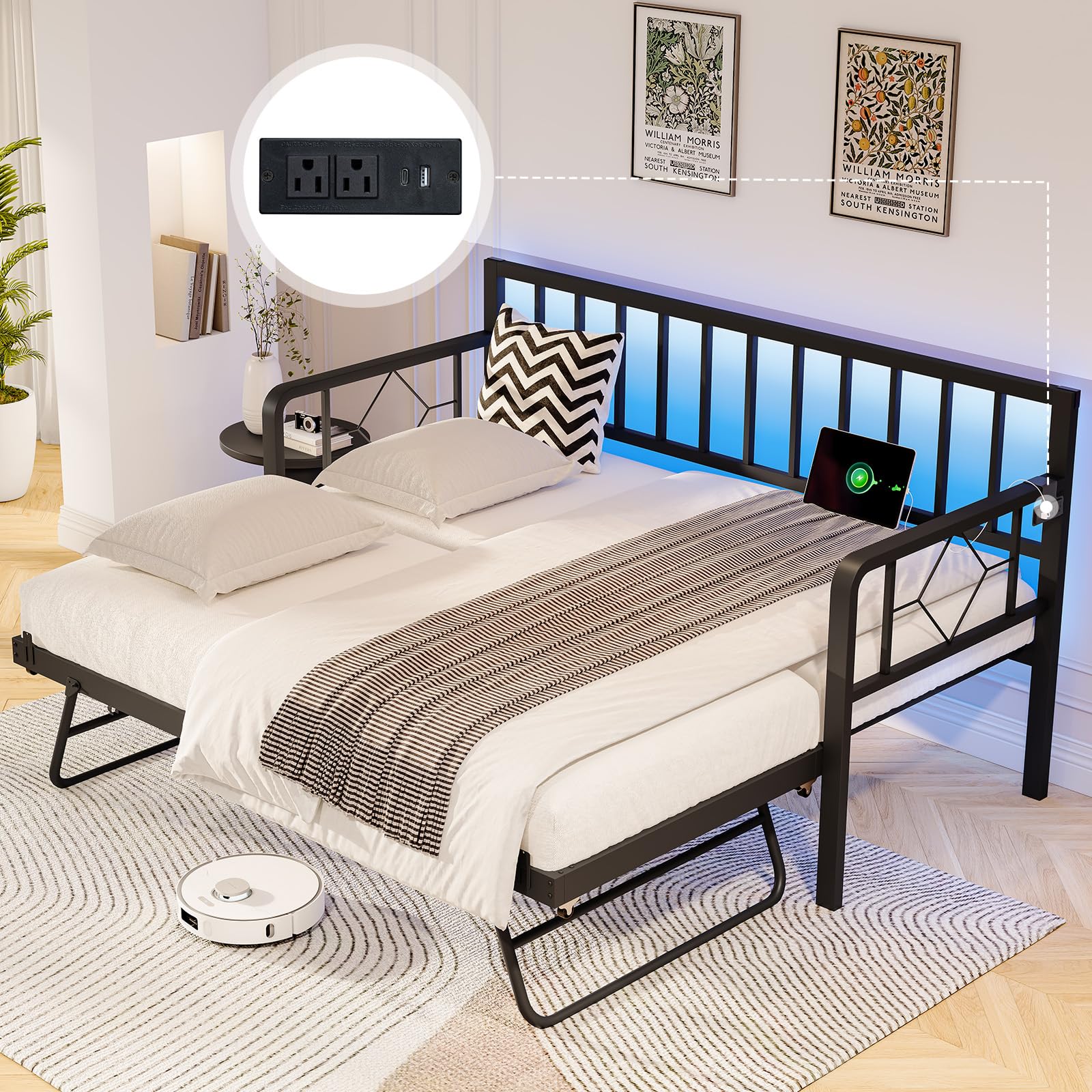 Amazon.com: Jocisland DayBed with Charging Station and LED Lights